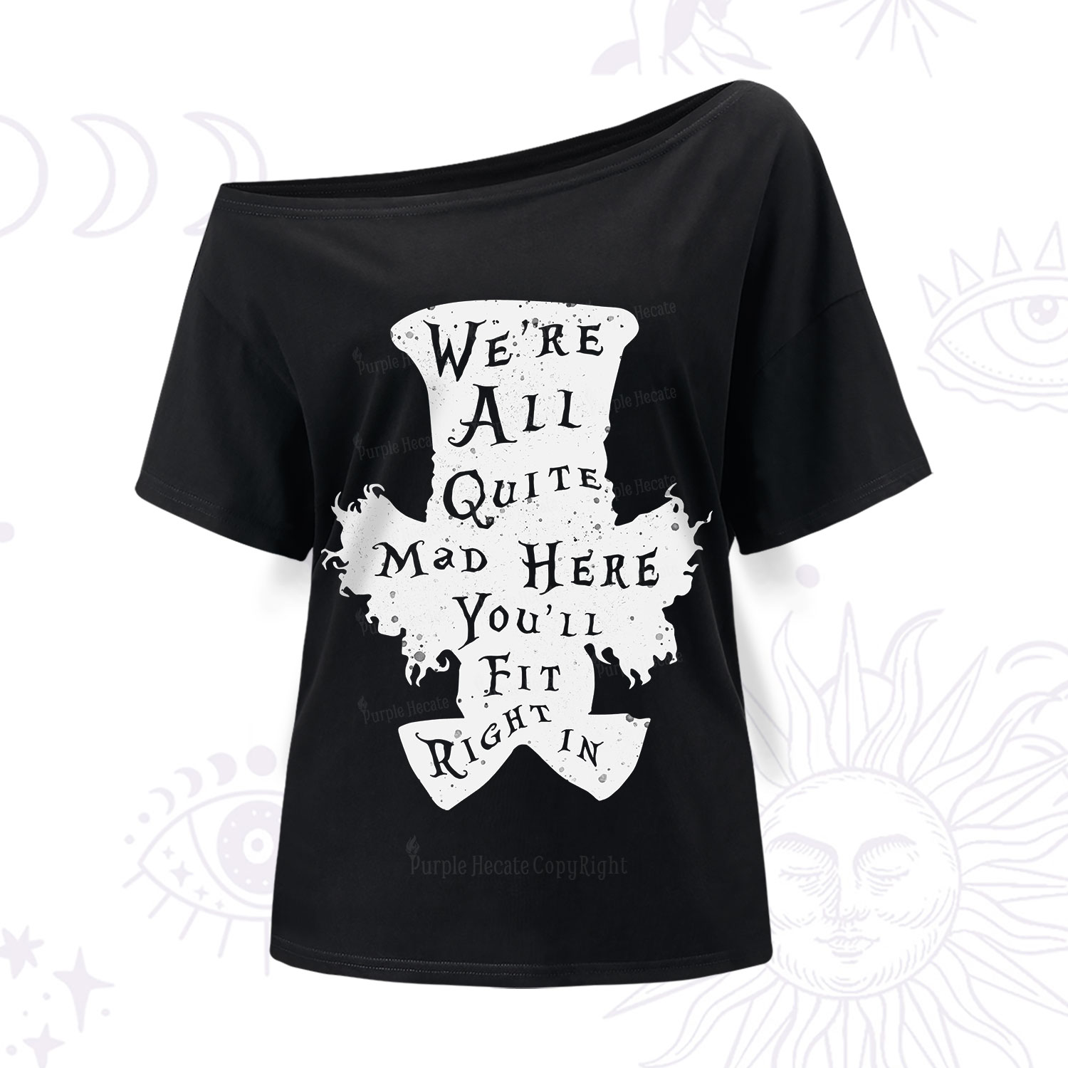 Purplehecate Mad Tea Party Club One Shoulder T-Shirt