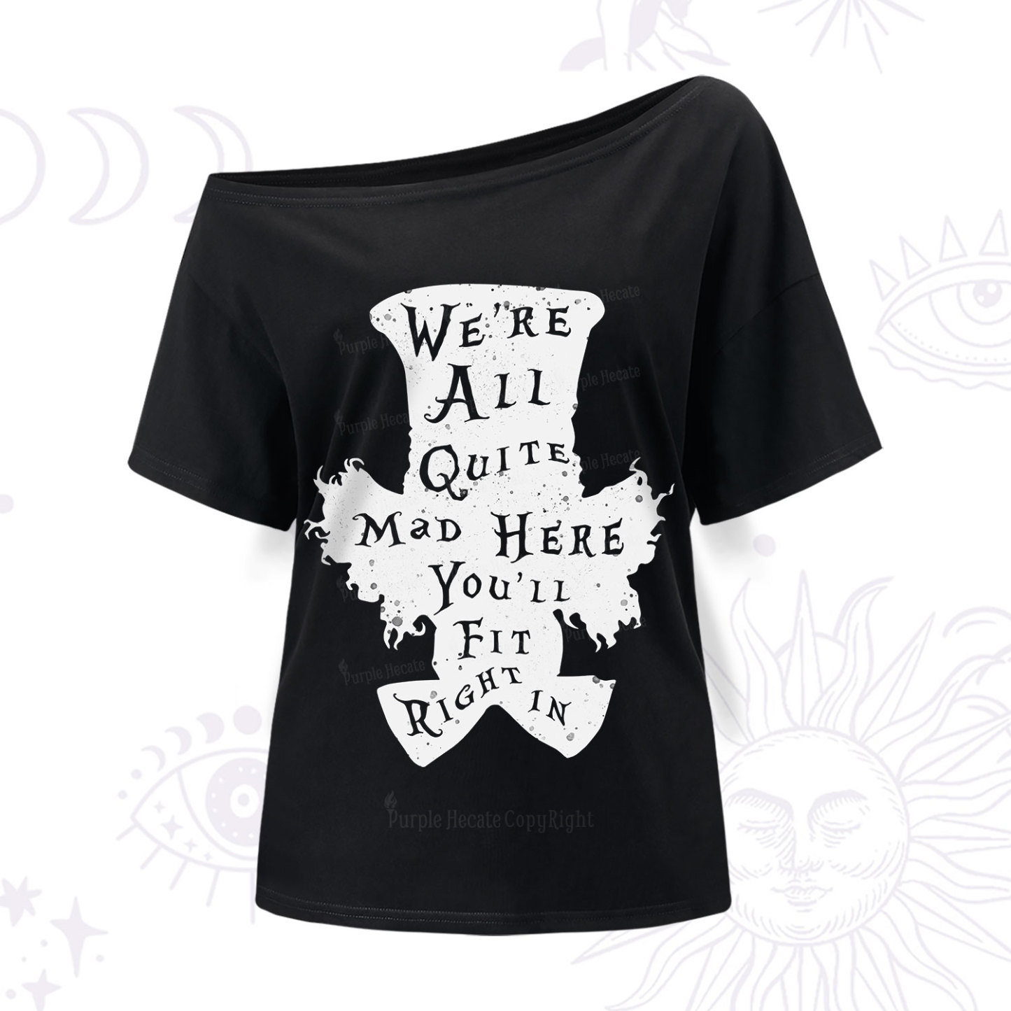 Purplehecate Mad Tea Party Club One Shoulder T-Shir