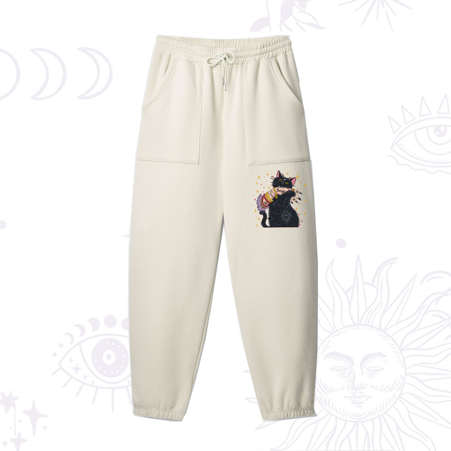 Purplehecate Feral Cat Fleece Sweatpants