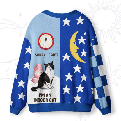 Purplehecate Sorry I Can't Go I'm an Indoor Cat Ugly Cardigan Sweaters