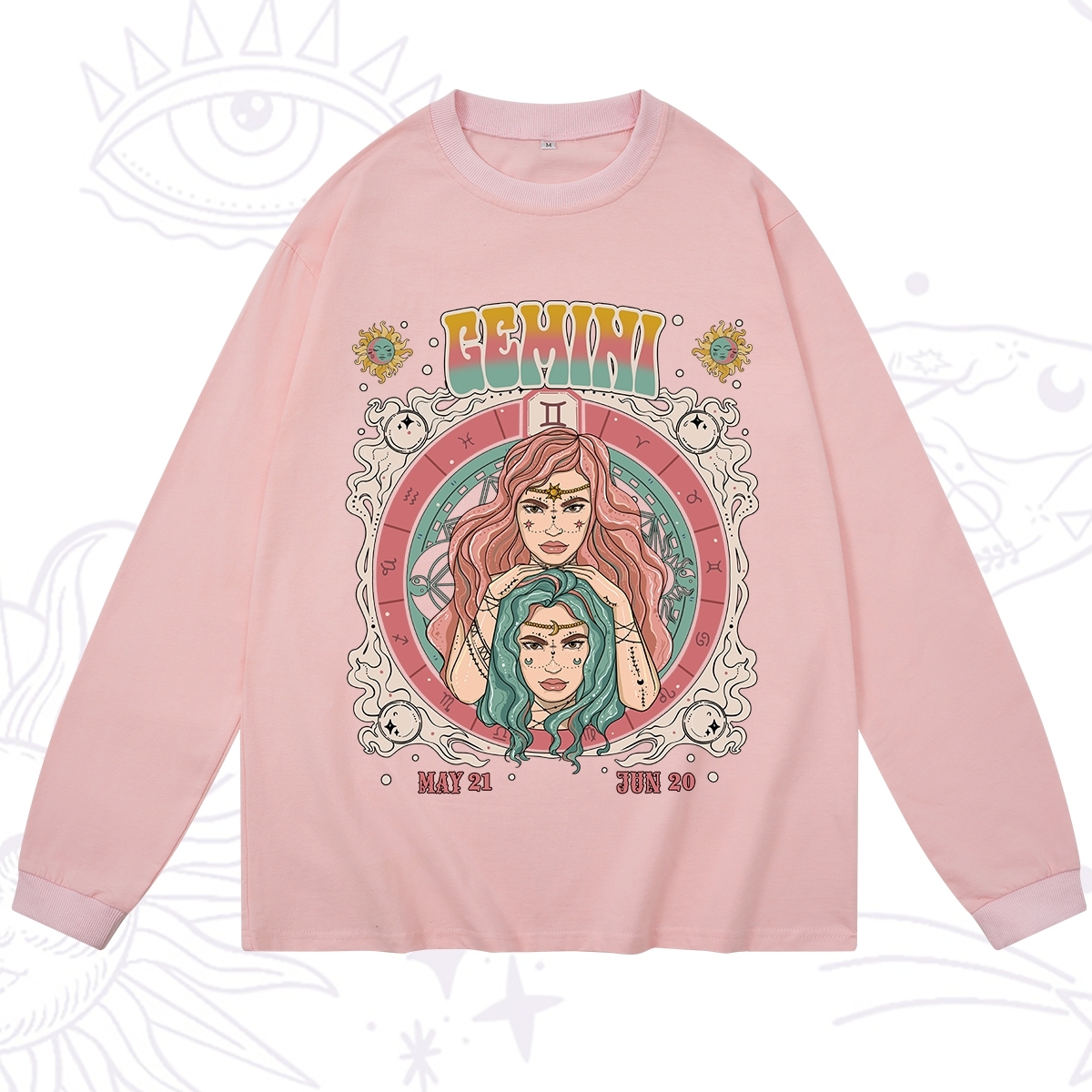 Purplehecate Gemini Cosmic Zodiac Long Sleeve T-Shirt