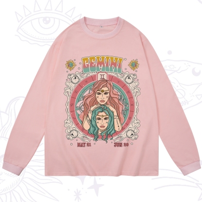 Purplehecate Gemini Cosmic Zodiac Long Sleeve T-Shirt