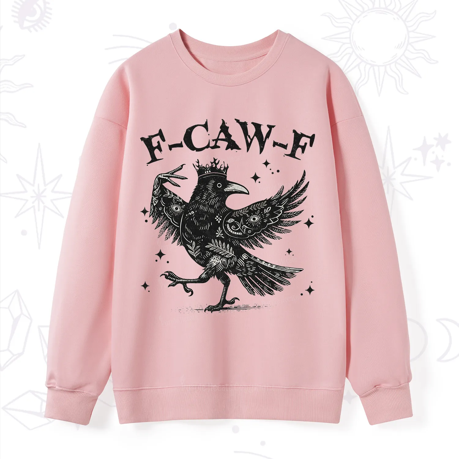 Purplehecate F-caw-f Funny Crow Sweatshirt