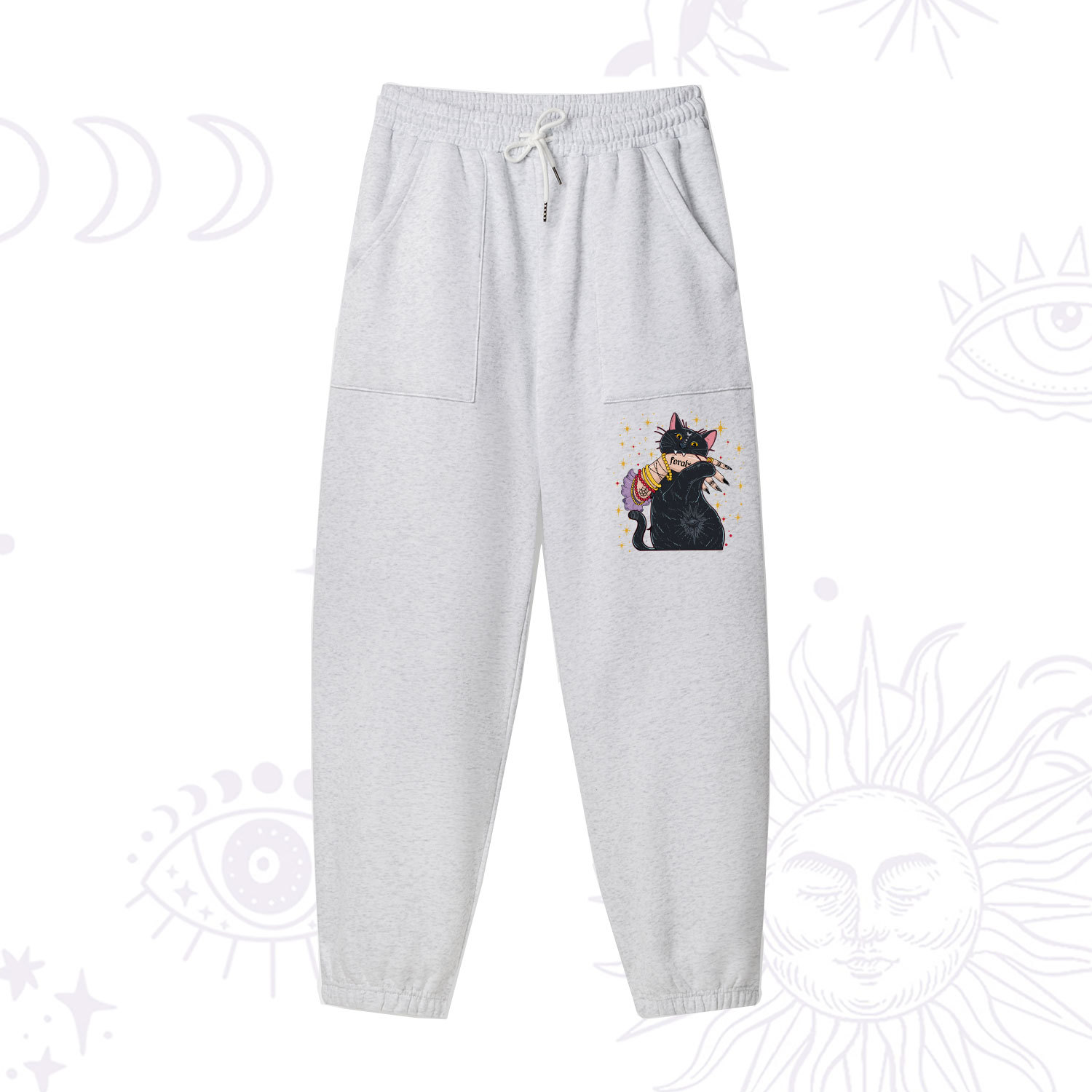 Purplehecate Feral Cat Fleece Sweatpants