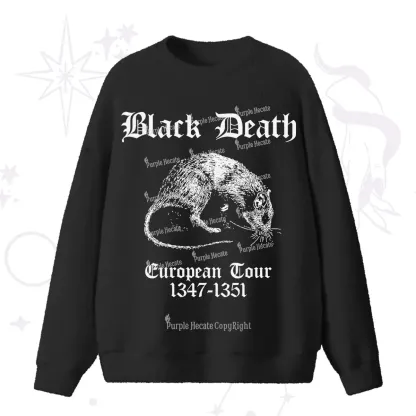 Purplehecate Black Death European Tour Fuzzy Ugly Sweater