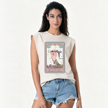 Purplehecate The Tattoo Artist Tarot Card Vintage Washed Tank