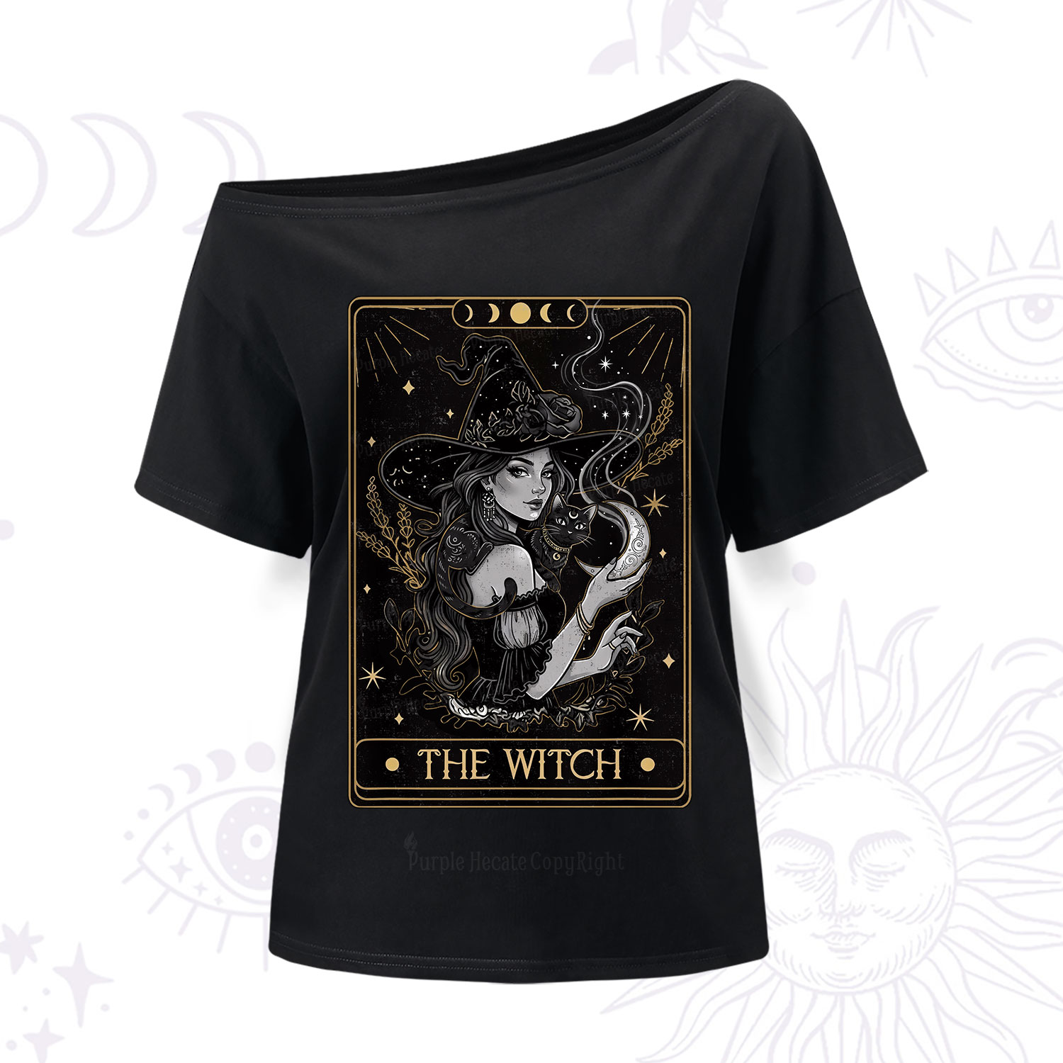 Purplehecate The Witch Enchanted Tarot Card One Shoulder T-Shirt