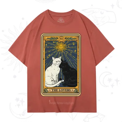 Purplehecate The Lovers Cat Tarot Card T-Shirt