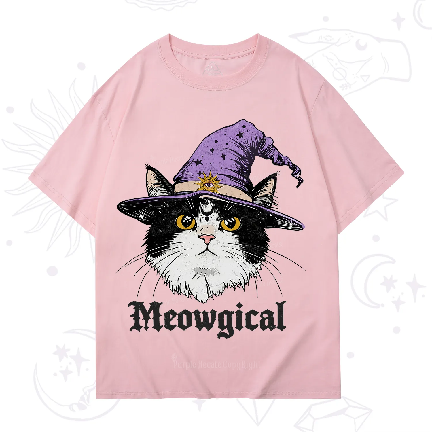Purplehecate Meowgical Witch Cat T-Shirt