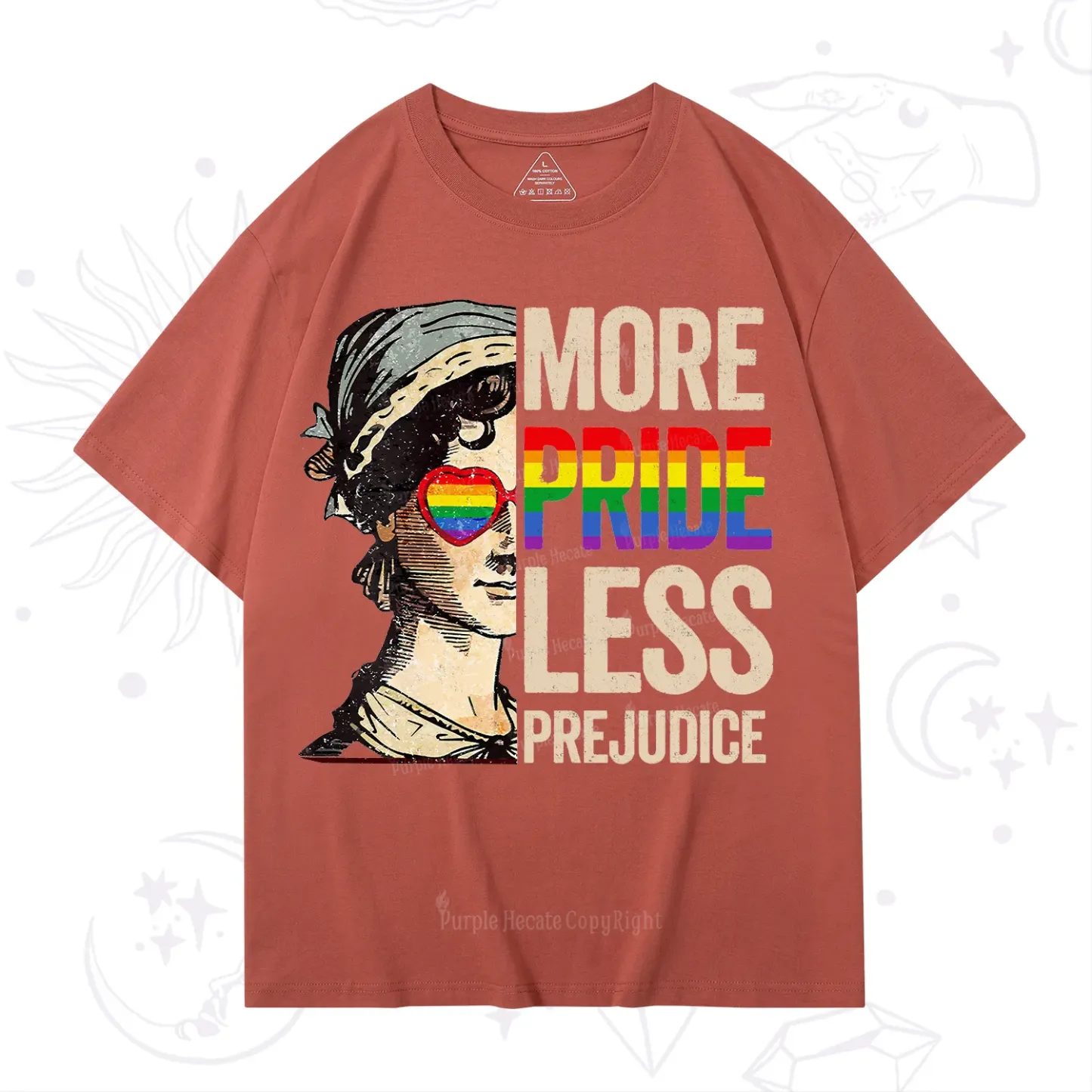 Purplehecate More Pride Less Prejudice Rainbow T-Shirt