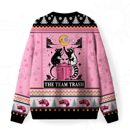 Purplehecate The Team Trash Opossum Fuzzy Ugly Christmas Sweatshirt