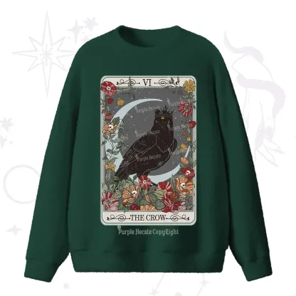 Purplehecate The Crow Tarot Card Fuzzy Ugly Sweater