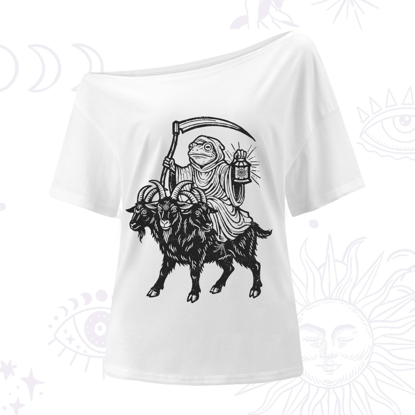 Purplehecate Death Frog Goat Rider One Shoulder T-Shirt