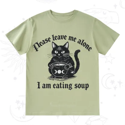 Purplehecate Magic Cat Eating Soup T-Shirt