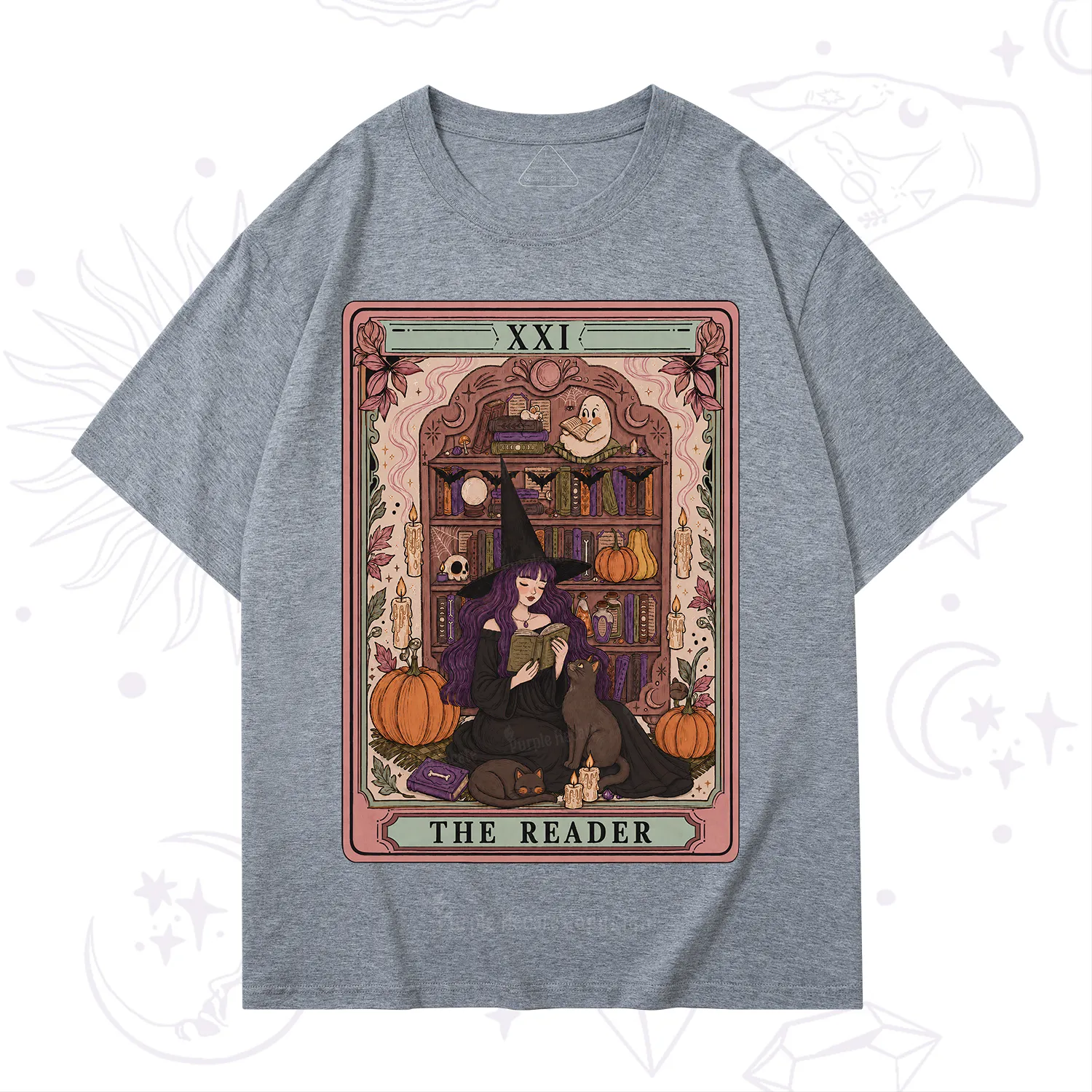 Purplehecate The Reader Tarot Bookish Witch T-Shirt