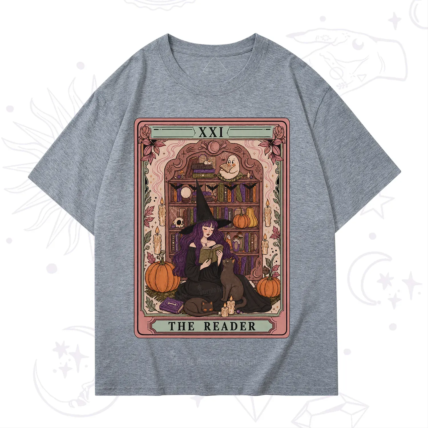Purplehecate The Reader Tarot Bookish Witch T-Shirt