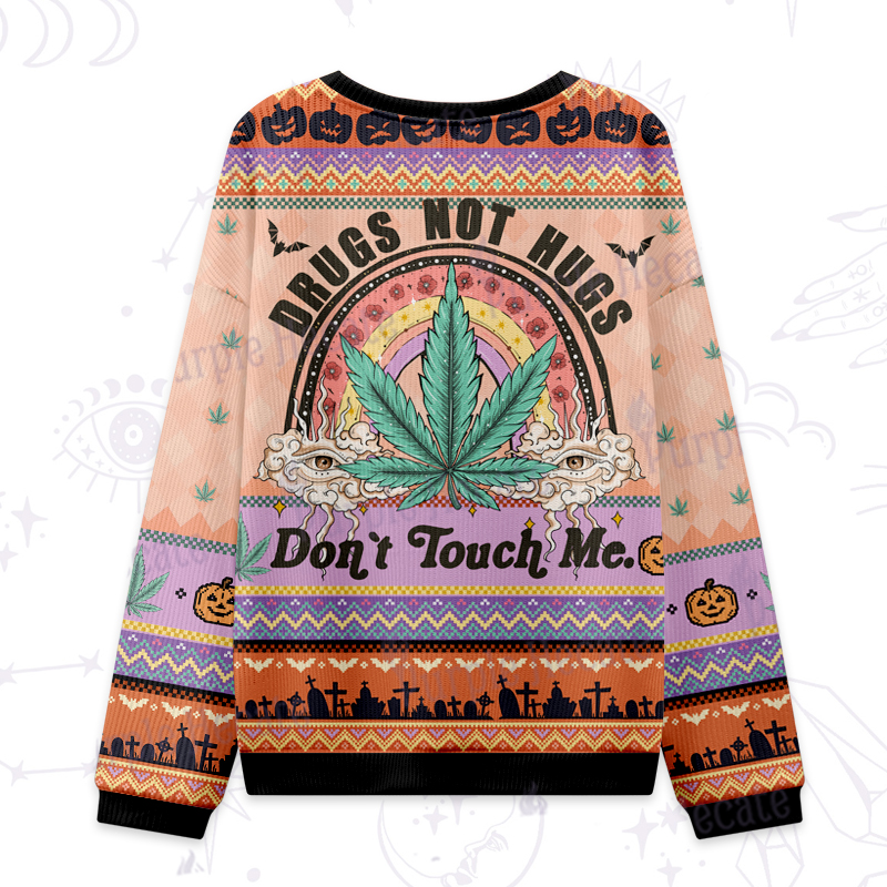 Purplehecate Drugs Not Hugs Ugly Halloween Sweatshirts