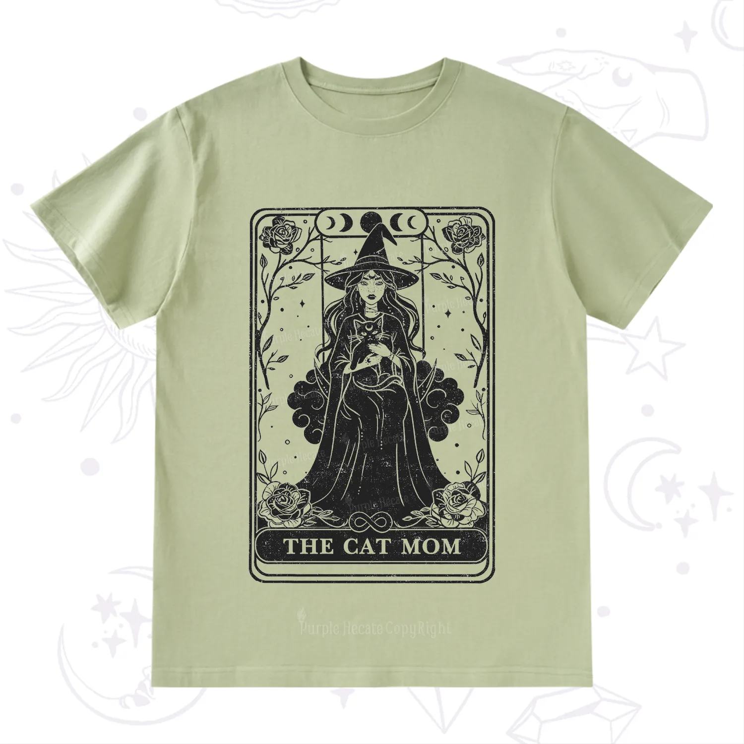 Purplehecate The Witch Cat Mom Tarot T-Shirt