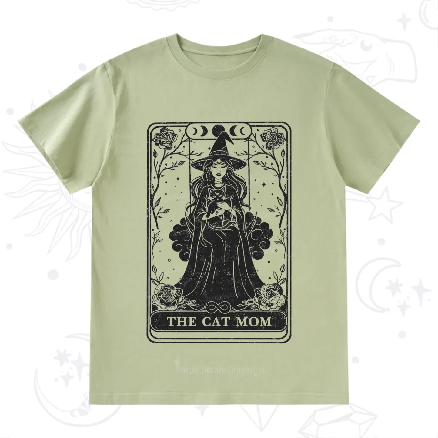 Purplehecate The Witch Cat Mom Tarot T-Shirt