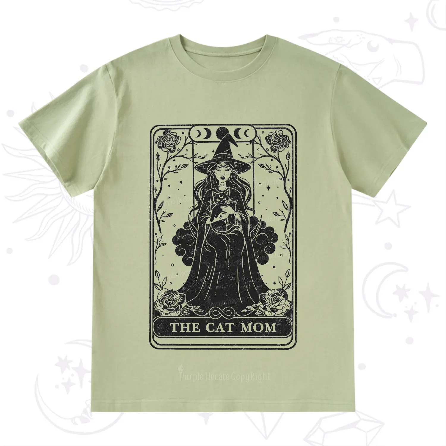 Purplehecate The Witch Cat Mom Tarot T-Shirt