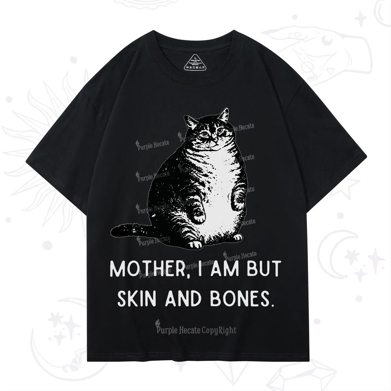 Purplehecate Cat Mother I Am But Skin And Bones T-Shirt