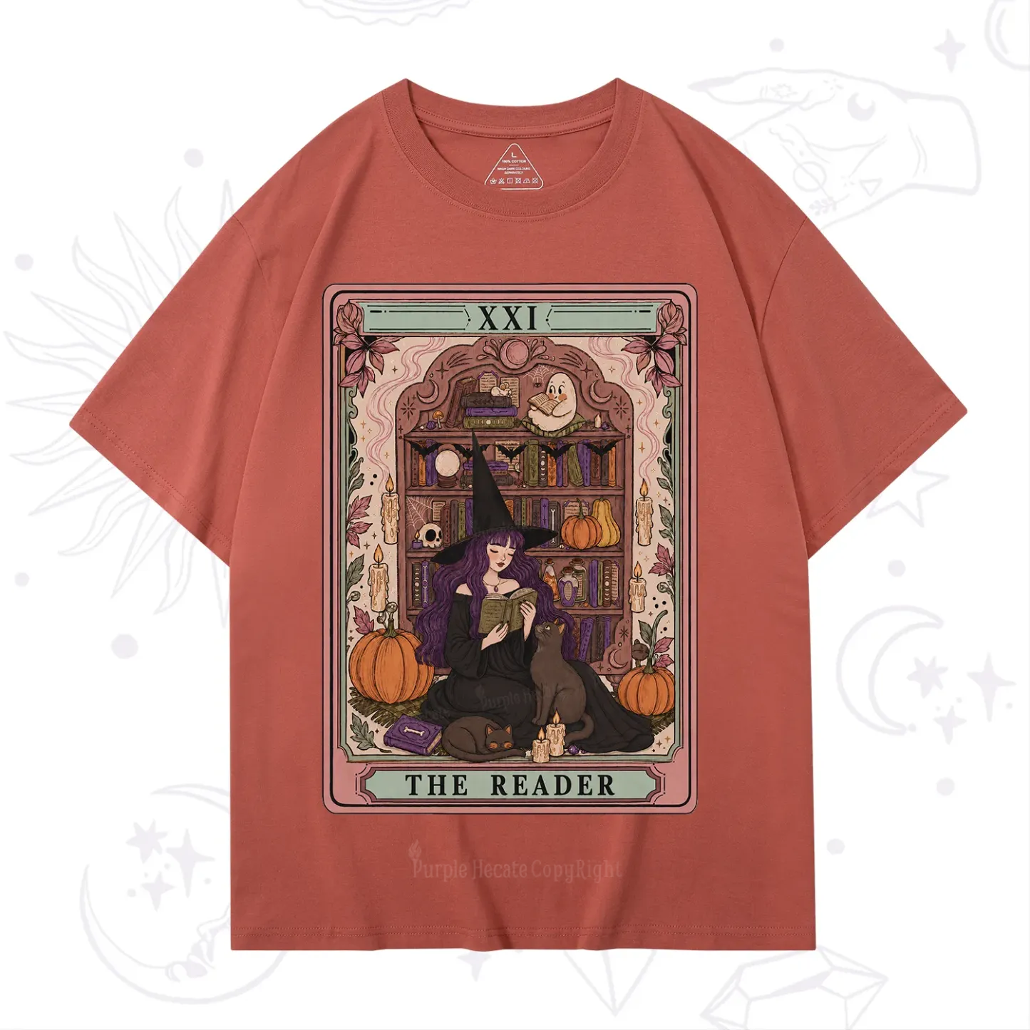 Purplehecate The Reader Tarot Bookish Witch T-Shirt