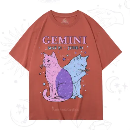 Purplehecate Gemini Zodiac Cats T-Shirt