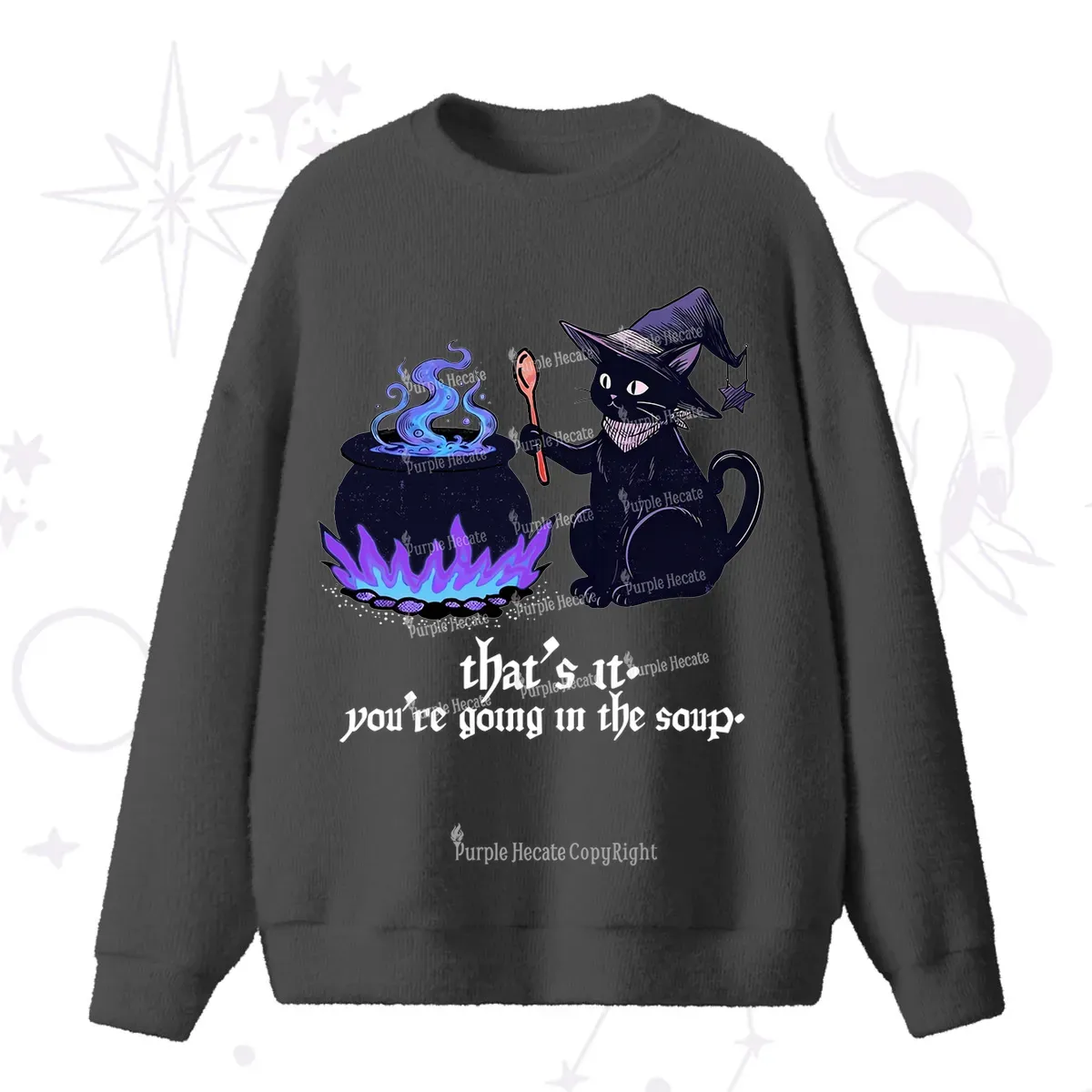 Purplehecate Trust Your Instincts Fuzzy Ugly Sweater