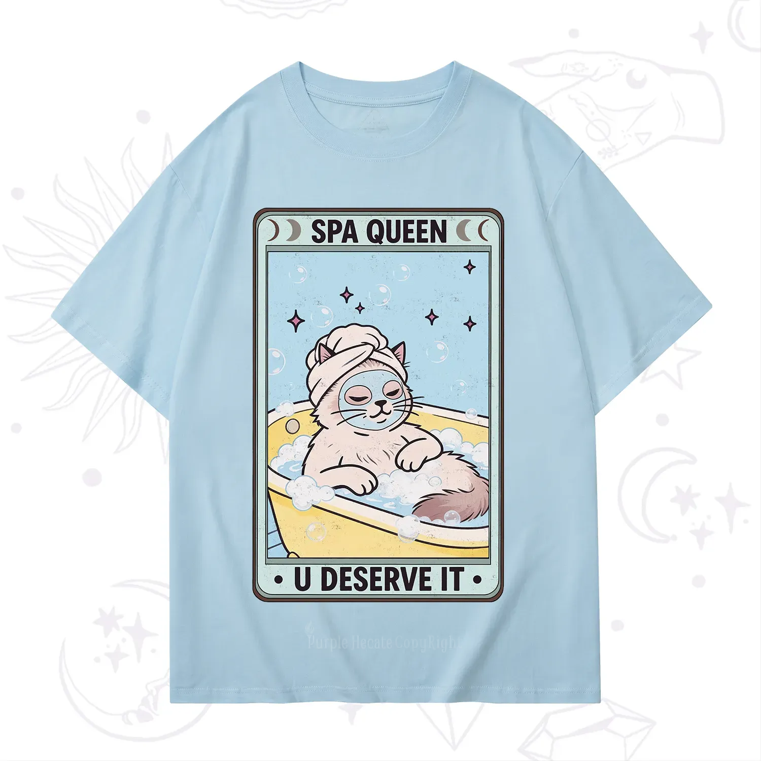 Purplehecate The Spa Queen Cat Tarot T-Shirt