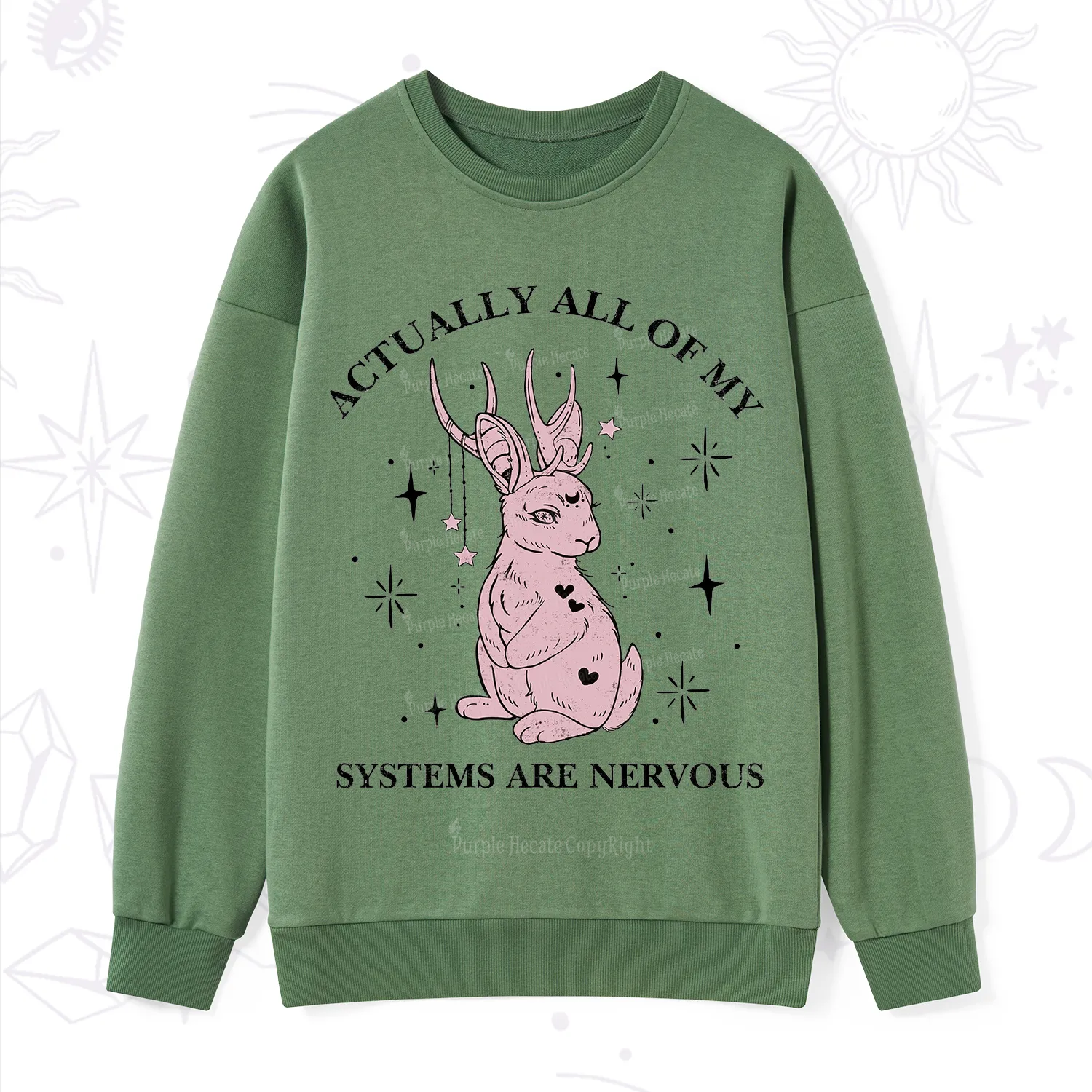 Purplehecate Actually All Of My Systems Are Nervous Sweatshirt