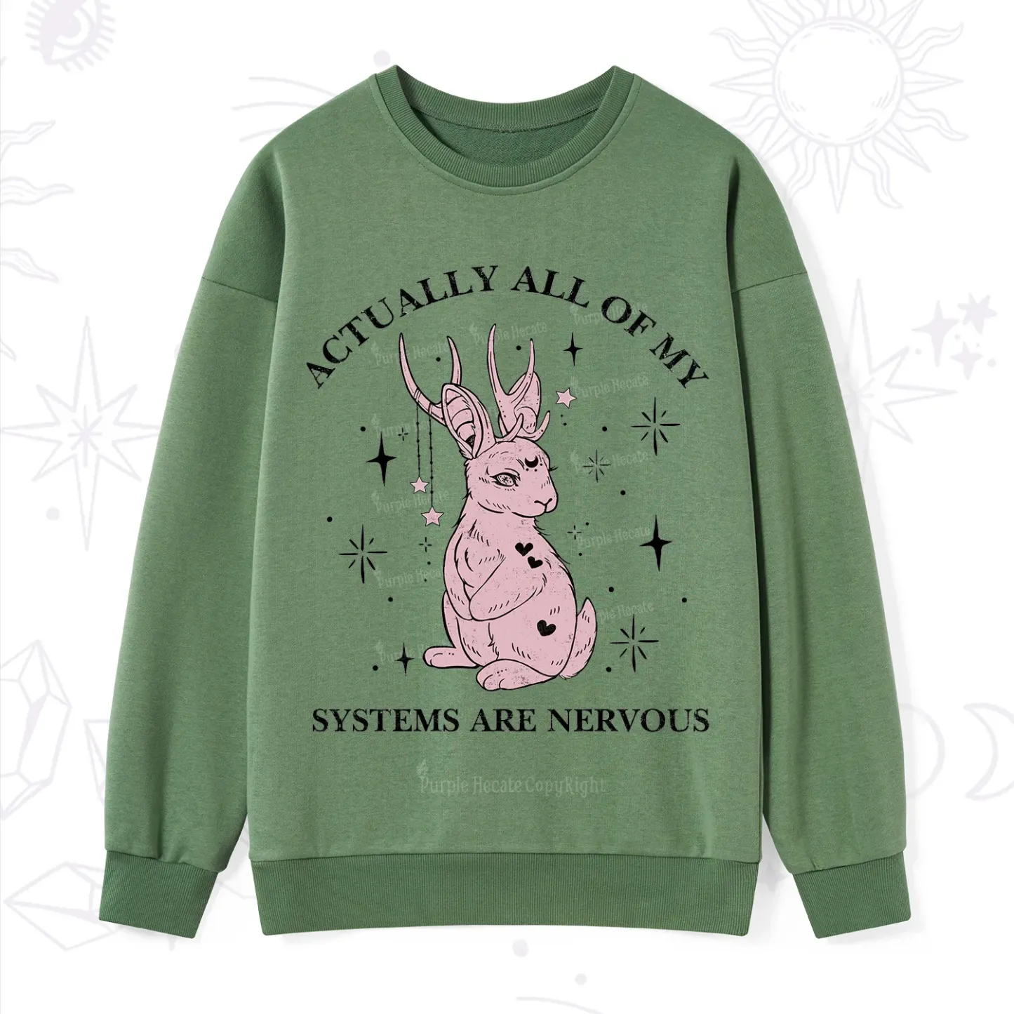 Purplehecate Actually All Of My Systems Are Nervous Sweatshirt