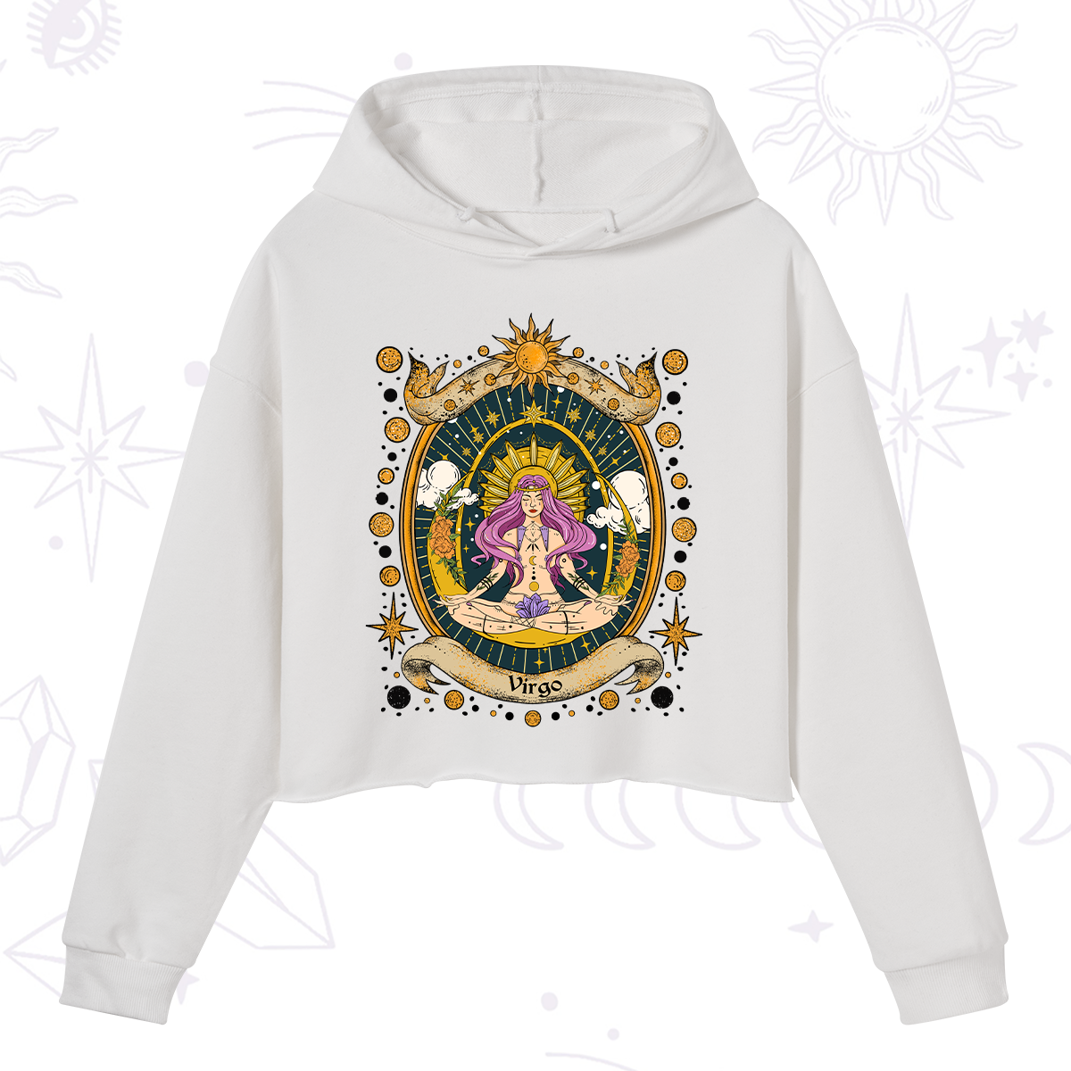 Purplehecate Virgo Radiance Zodiac Crop Hoodie