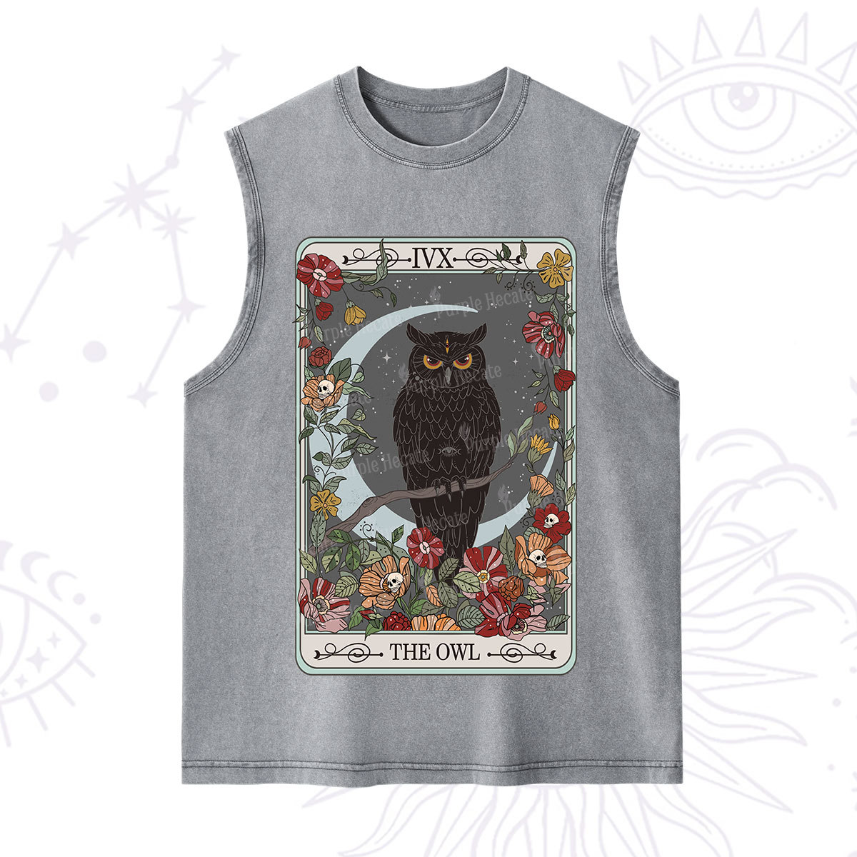 Purplehecate The Owl Tarot Washed Tank