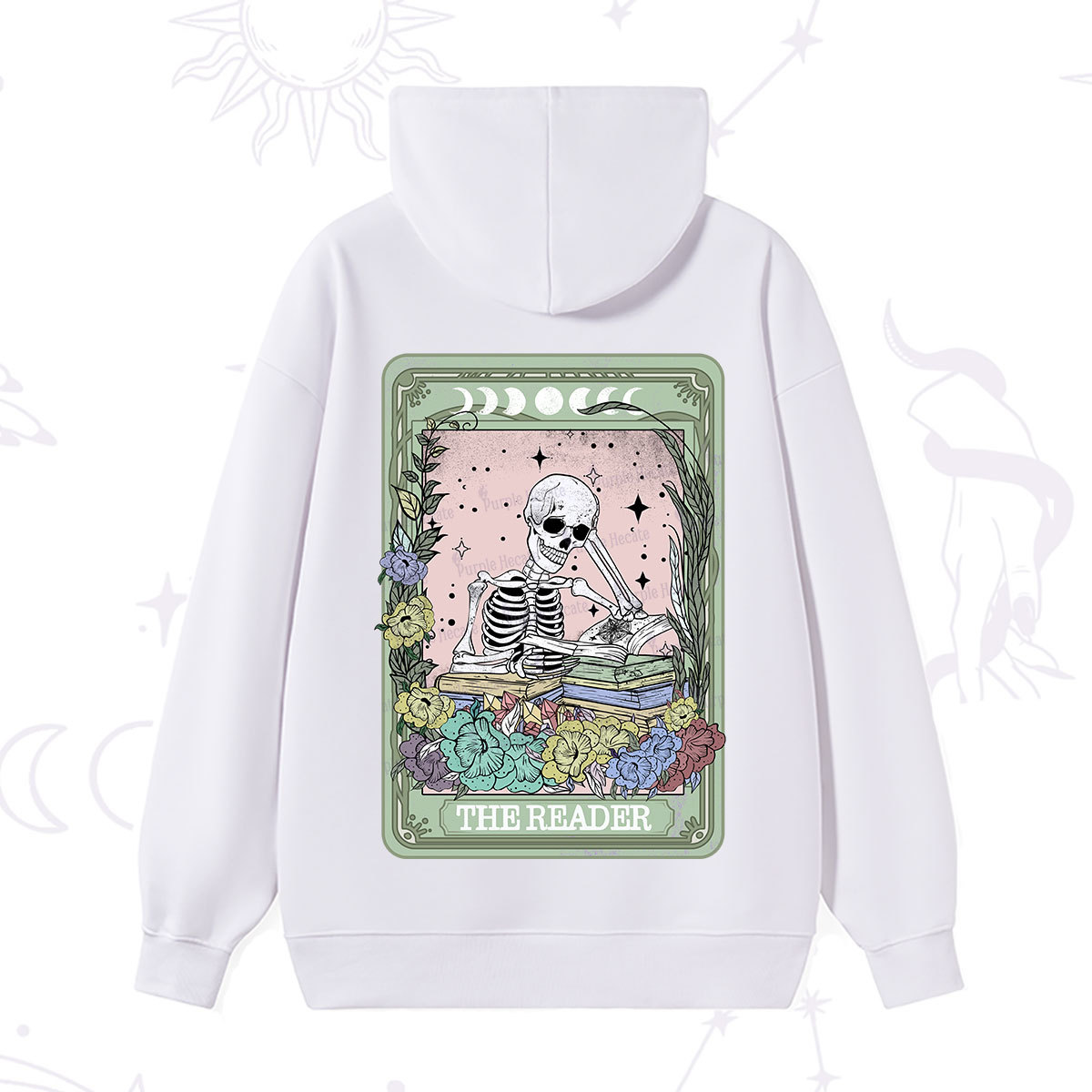 Purplehecate The Reader Bookworm Tarot Skeleton Hoodie