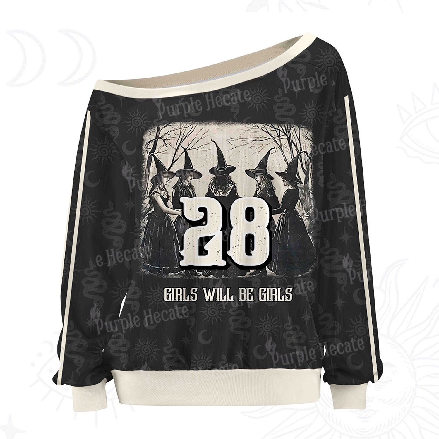 Purplehecate Girls Will Be Girls Off The Shoulder Graphic Jersey