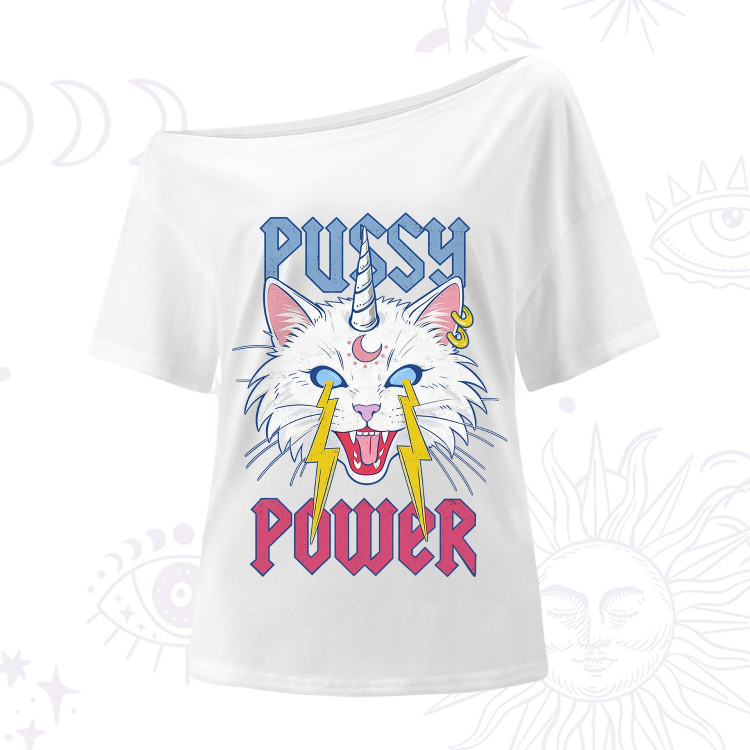 Purplehecate Pussy Power One Shoulder T-Shirt