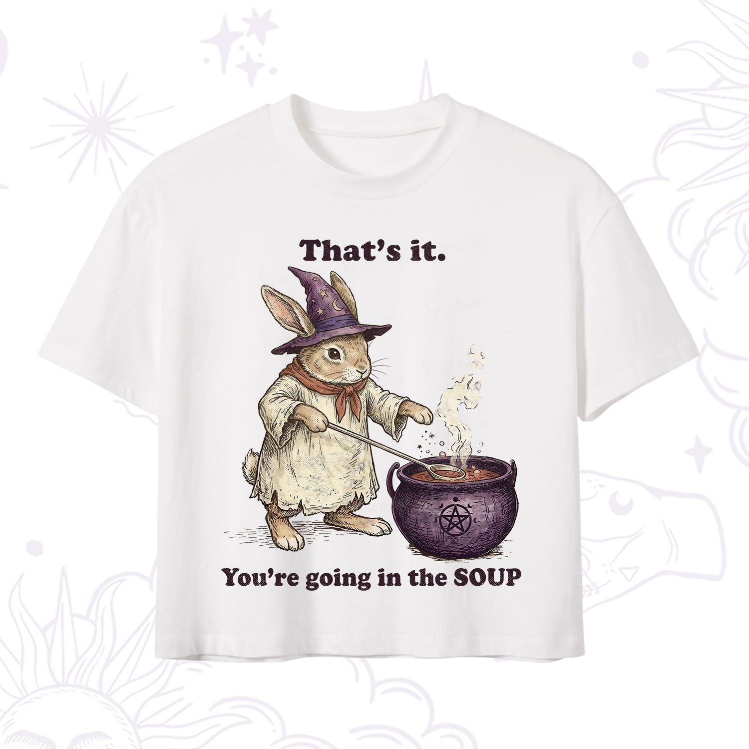 Purplehecate That's It You're Going in the Soup Witch Bunny Crop T-Shirt