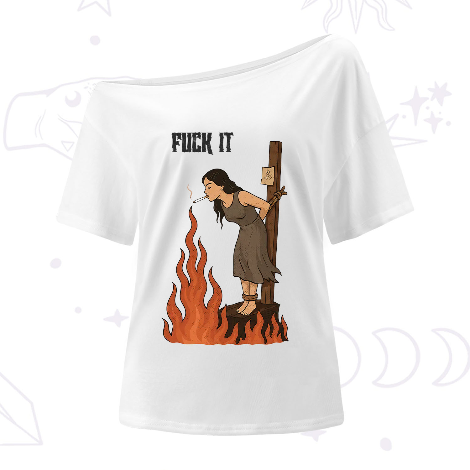 Purplehecate F*ck It Witch One Shoulder T-Shirt