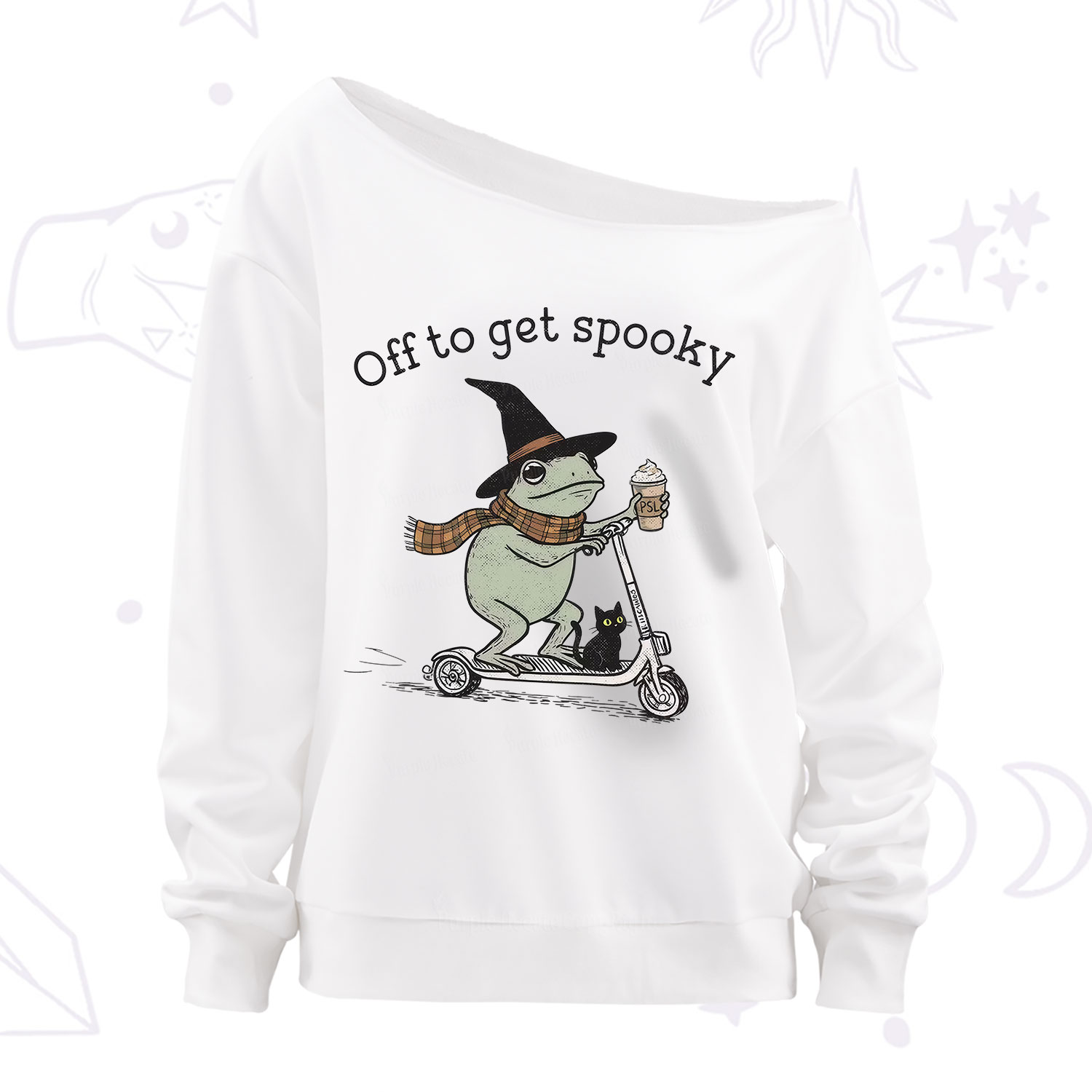 Purplehecate Off to get Spooky Halloween Forg Off The Shoulder Sweatshirt