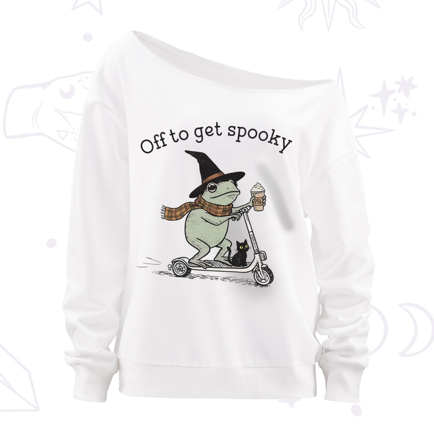 Purplehecate Off to get Spooky Halloween Forg Off The Shoulder Sweatshirt
