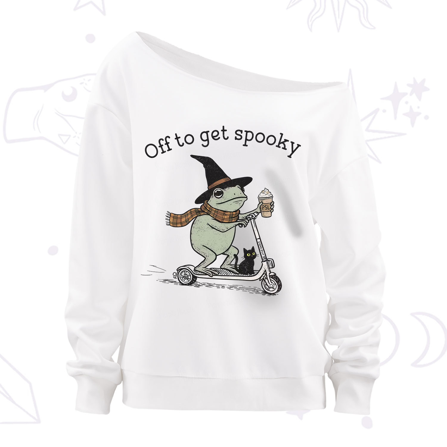 Purplehecate Off to get Spooky Halloween Forg Off The Shoulder Sweatshirt