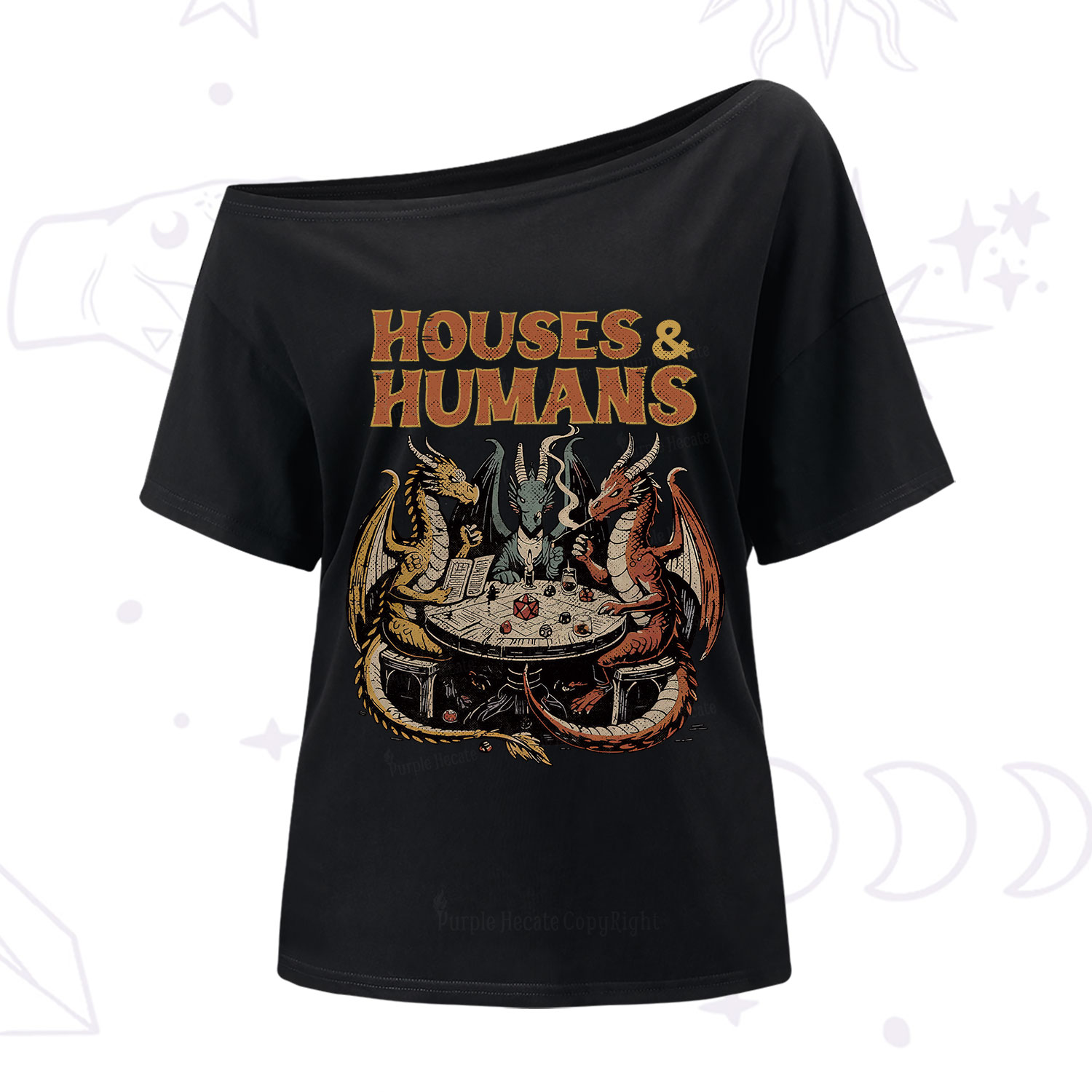 Purplehecate Houses And Humans One Shoulder T-Shirt
