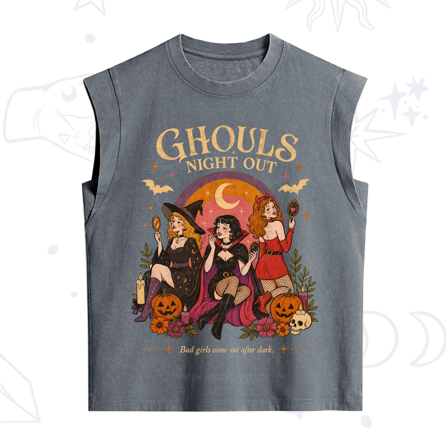 Purplehecate Ghouls Night Out Vintage Washed Tank