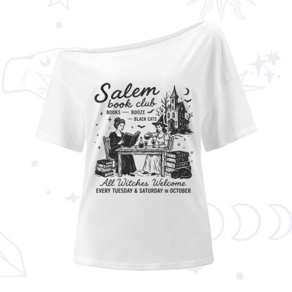 Purplehecate Salem Book Club One Shoulder T-Shirt