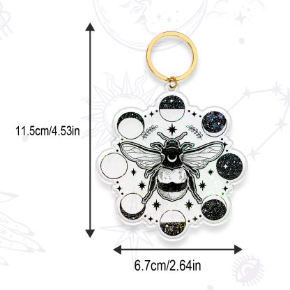 Purplehecate Moon Bee Keychain