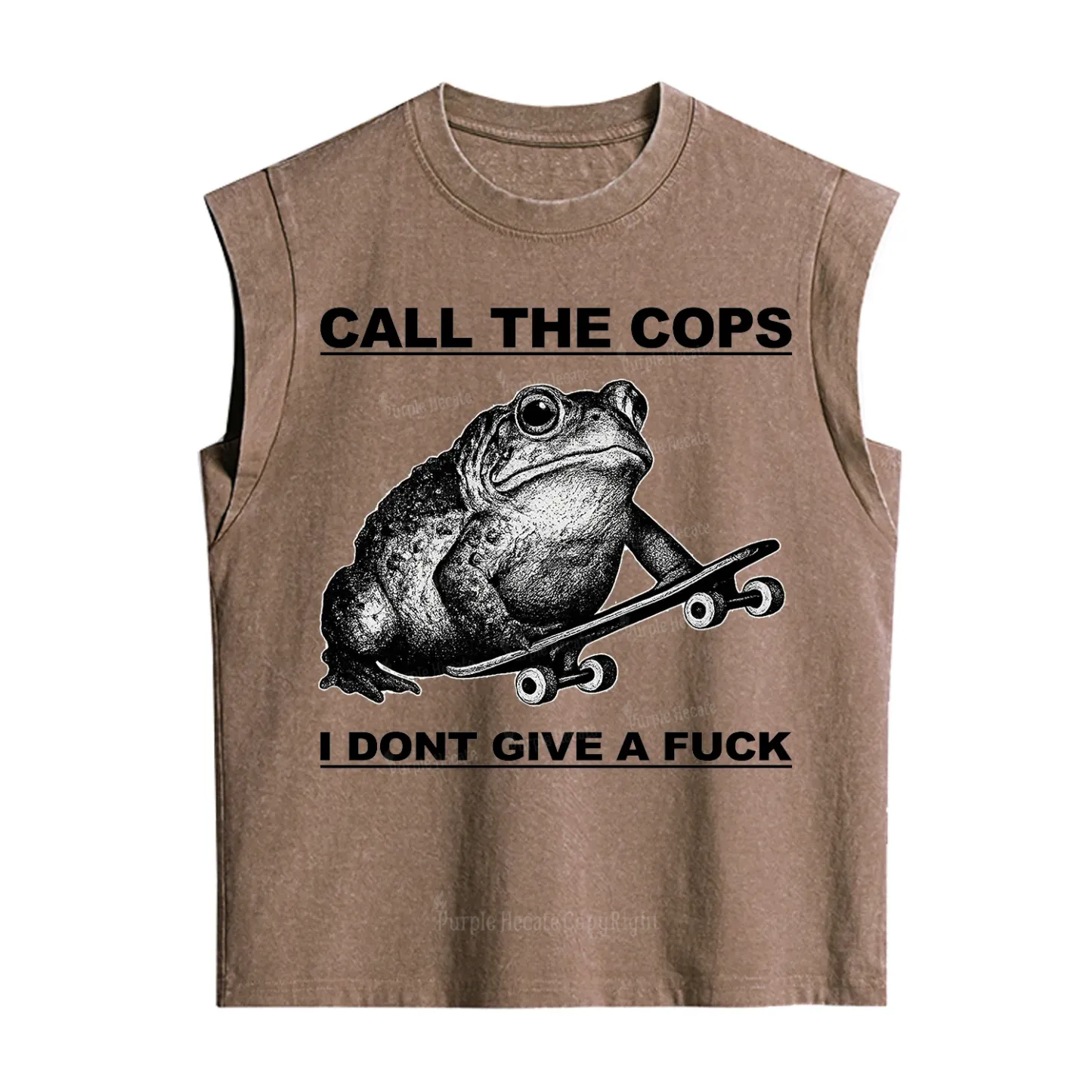 Purplehecate Call The Cops Frog Vintage Washed Tank