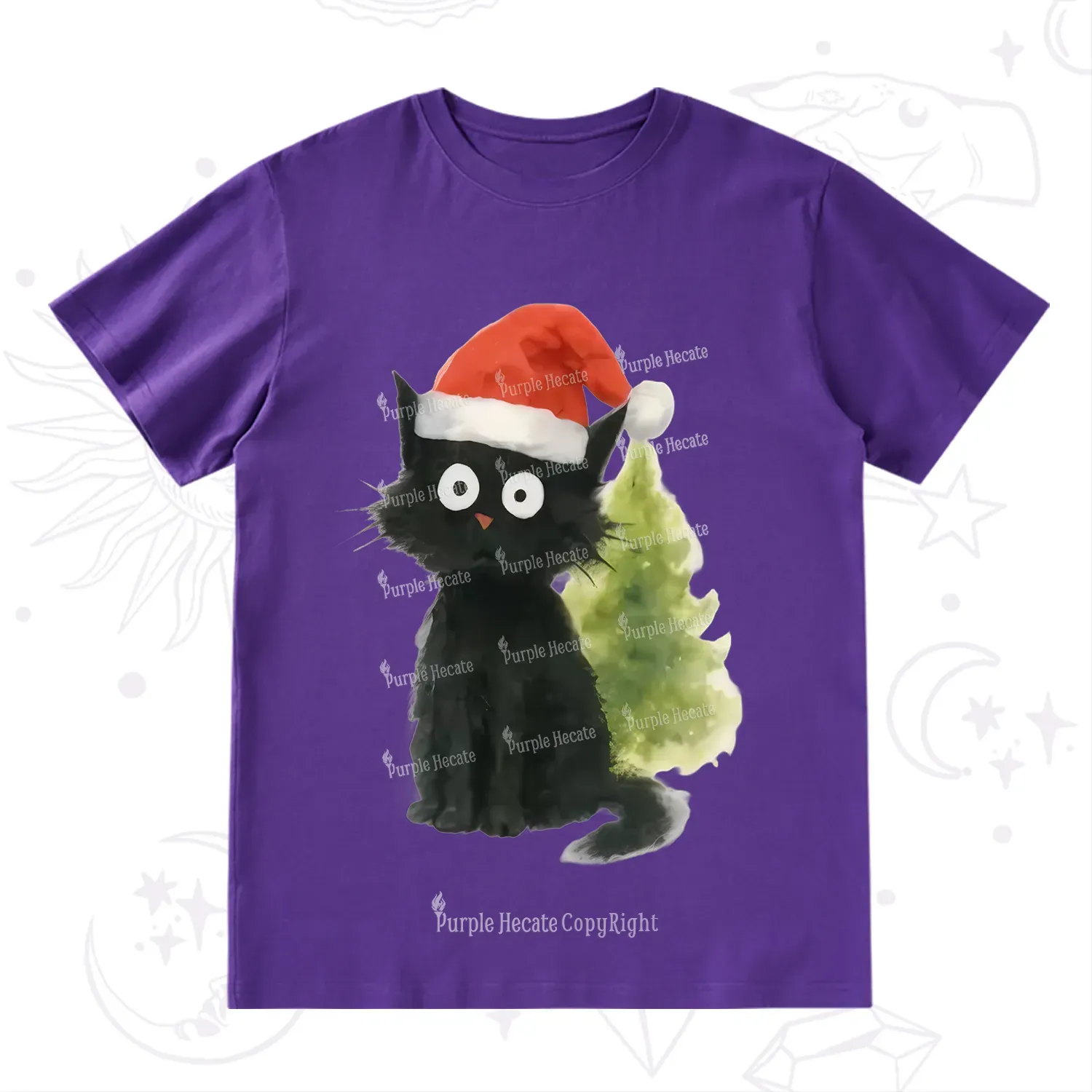 Purplehecate Black Cats Christmas T-Shirt