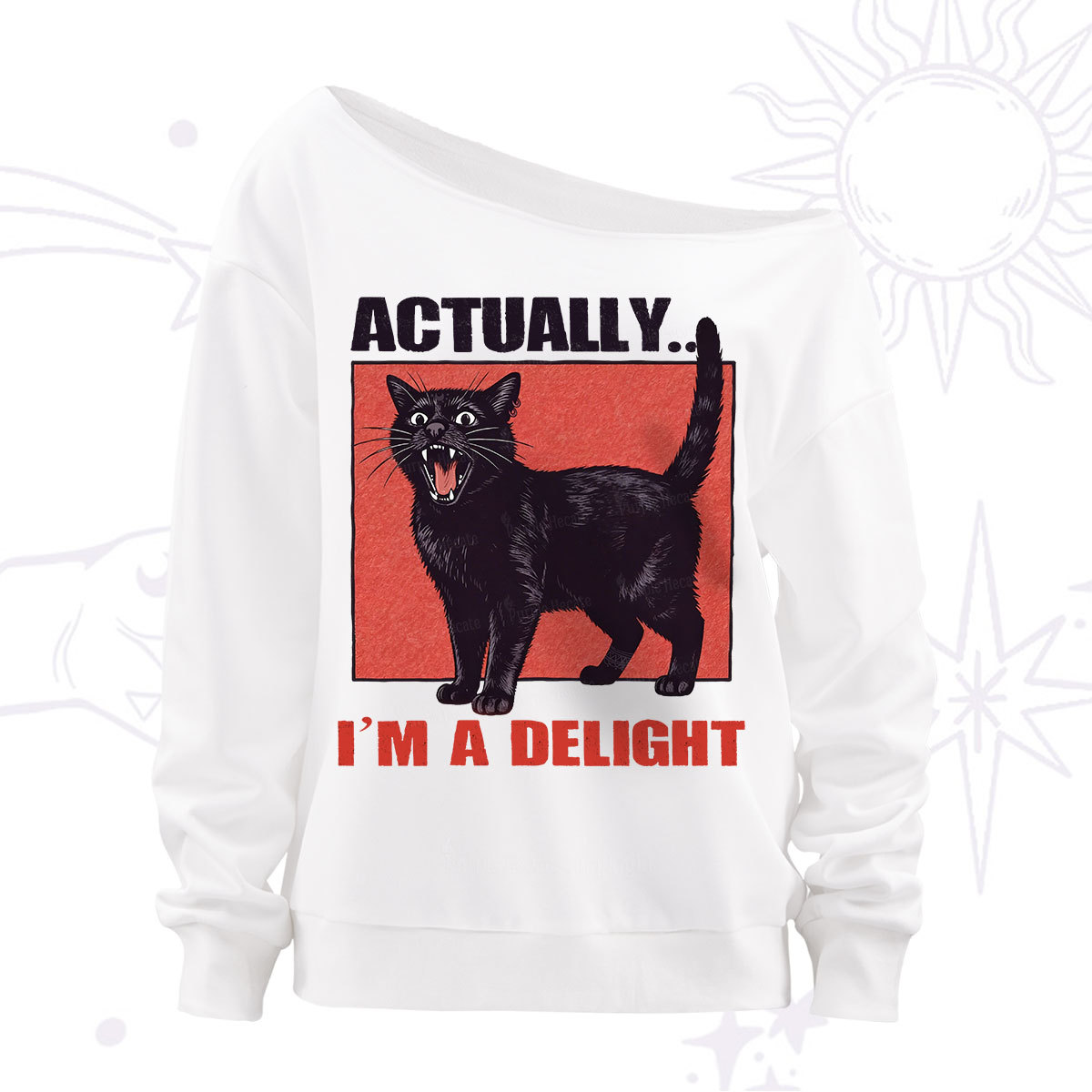 Purplehecate Actually Im a Delight Off The Shoulder Sweatshirt