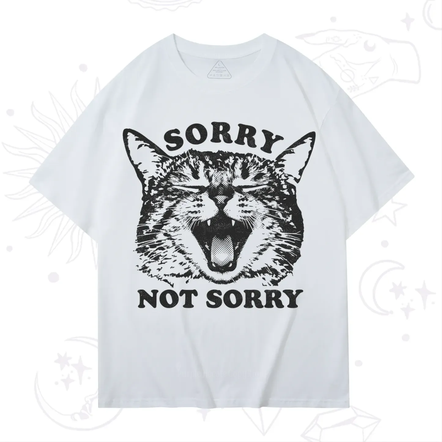 Purplehecate Sorry Not Sorry Funny Cat T-Shirt