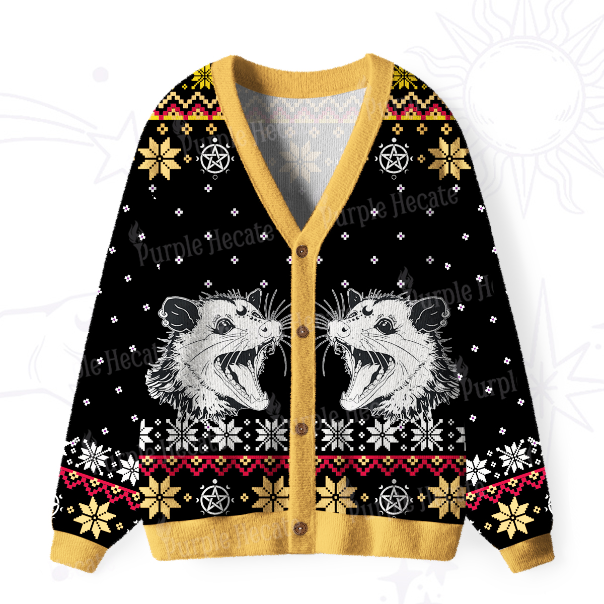 Purplehecate First Of All I'm A Delightful Opossum Ugly Cardigan Sweaters